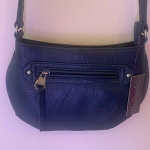 NWT Perlina navy blue genuine leather crossbody bag